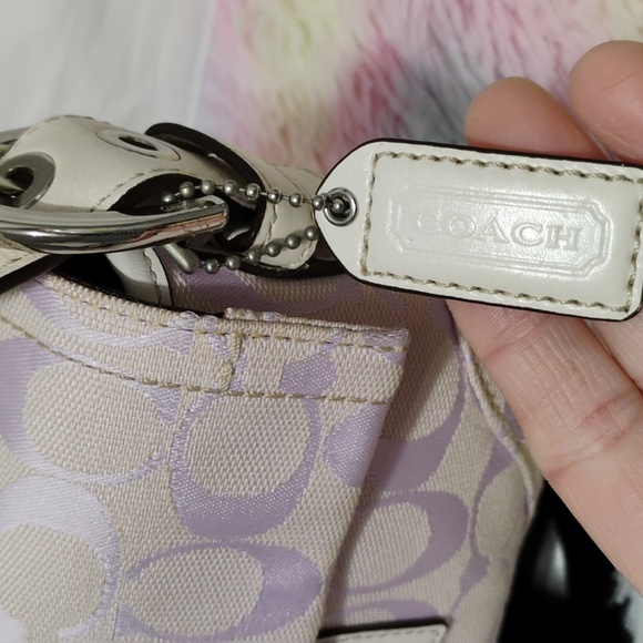 RARE! Auth Coach Lavender Soho Signature Braided Flap Small Bag - Picture 3 of 15